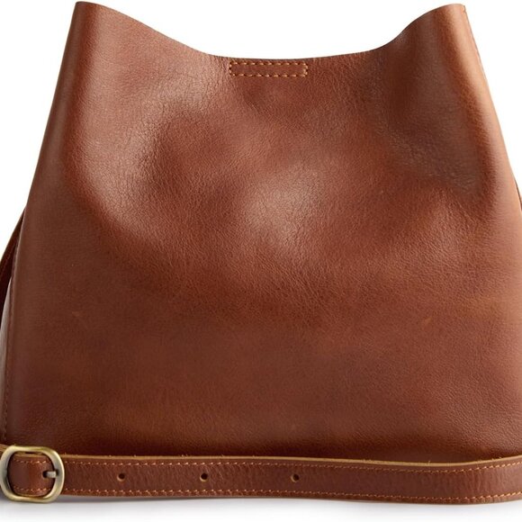 Full Grain Leather Crossbody Bags for Women Shoulder Bag Butterfly Bucket Purses